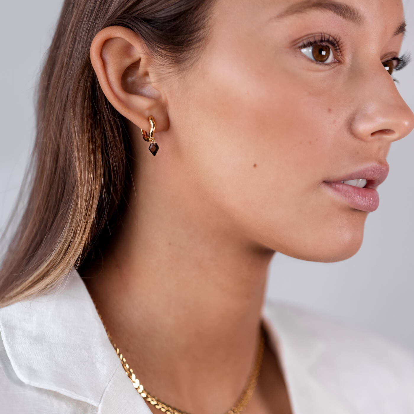 Diamona Smokey Ørering Gold