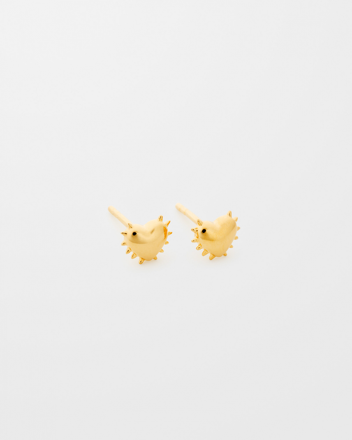 True Love Spike Heart Stud Earrings Gold
