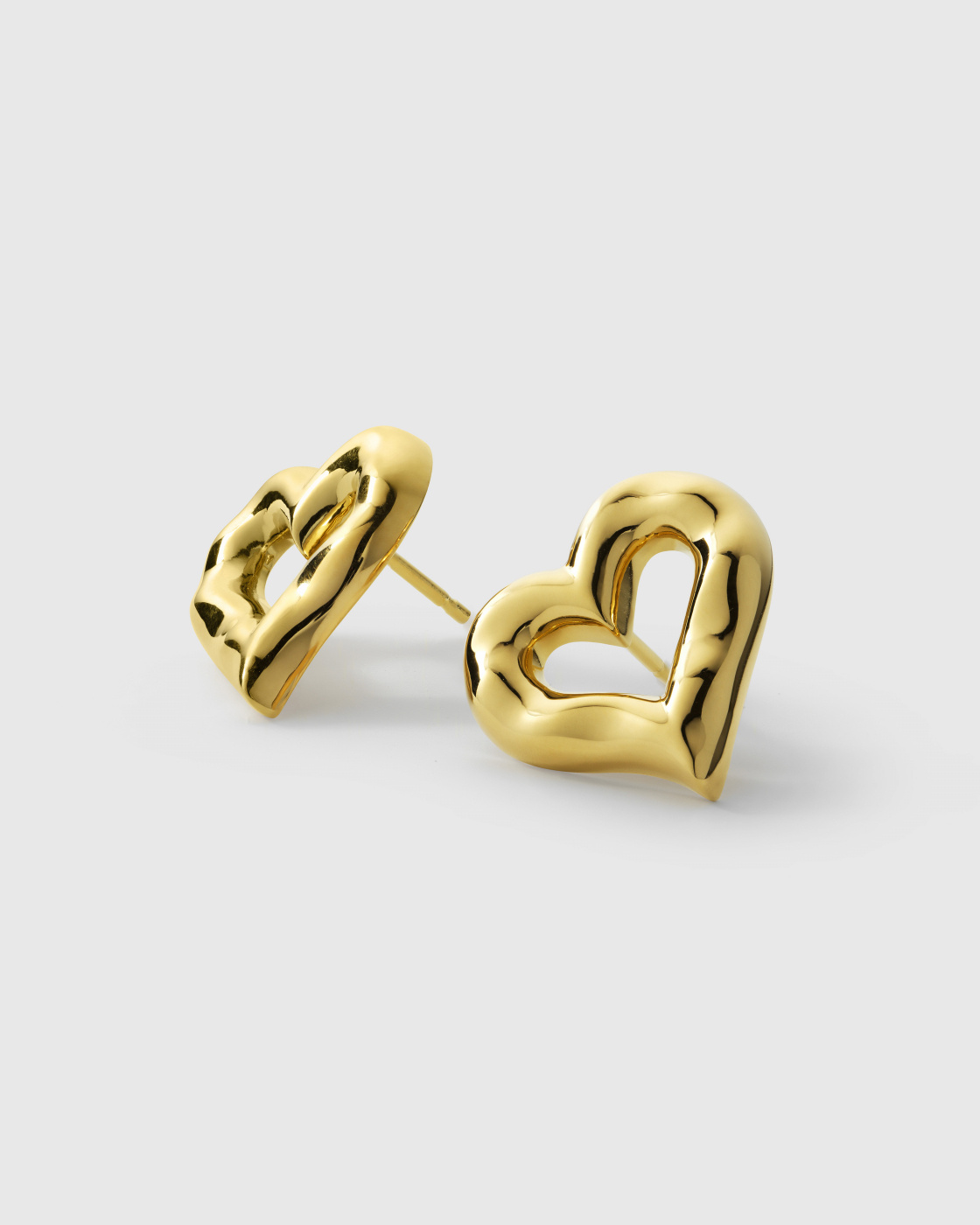 Puff Heart Earrings Gold