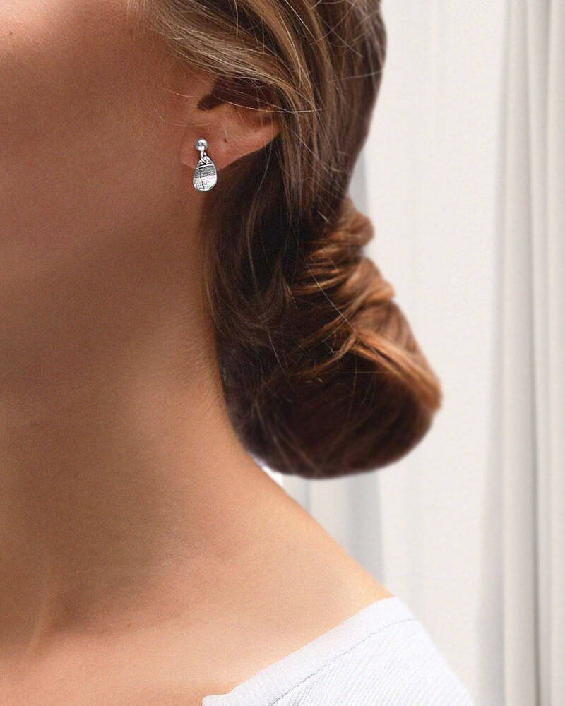 Leaf drop Ørering Sølv