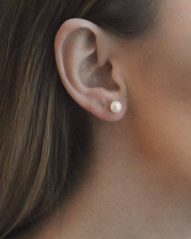 Le Pearl small Ørering Sølv