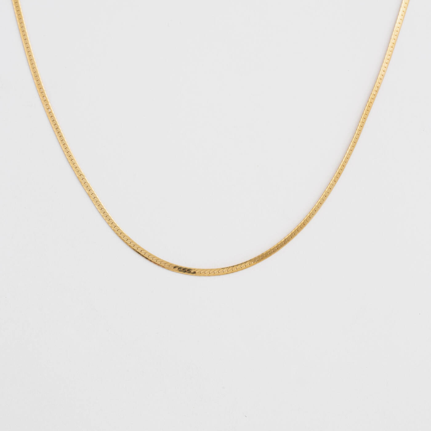 Herringbone Choker Halskæde Gold