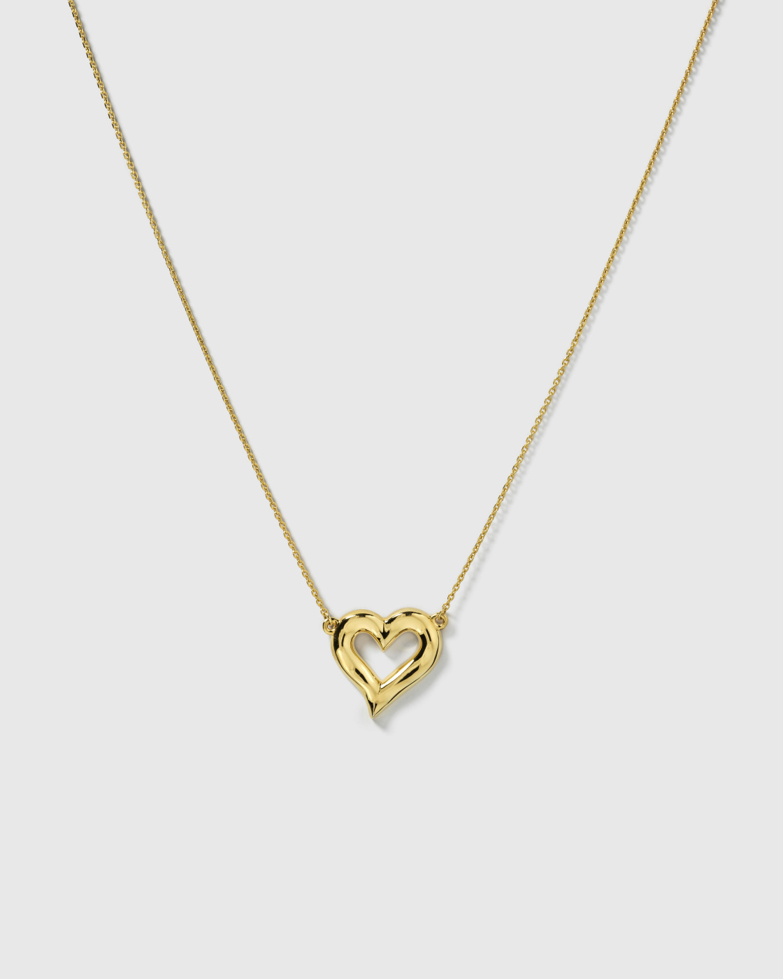Puff Heart Necklace Gold