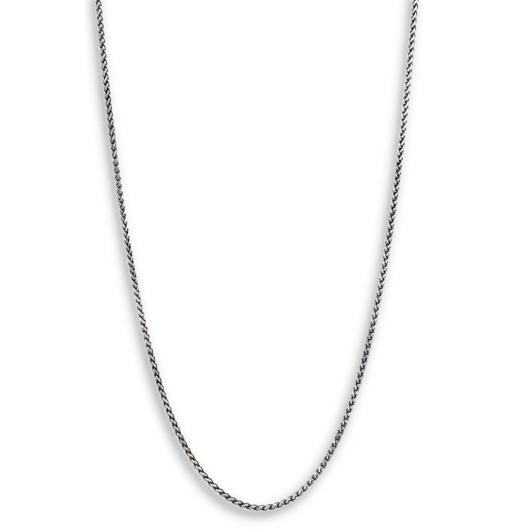 SilverNecklace Oxiderat flätat 50+5cm