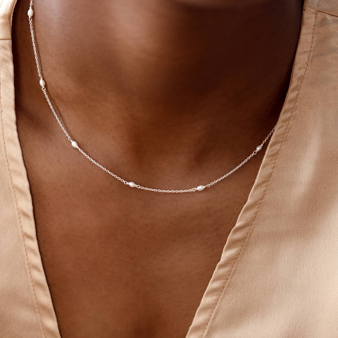 Treasure Multi Pearl Halskæde Sølv