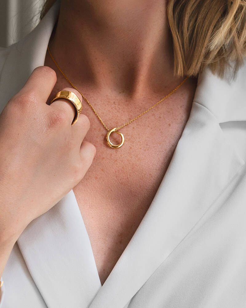 Ocean small single Halsketten guld