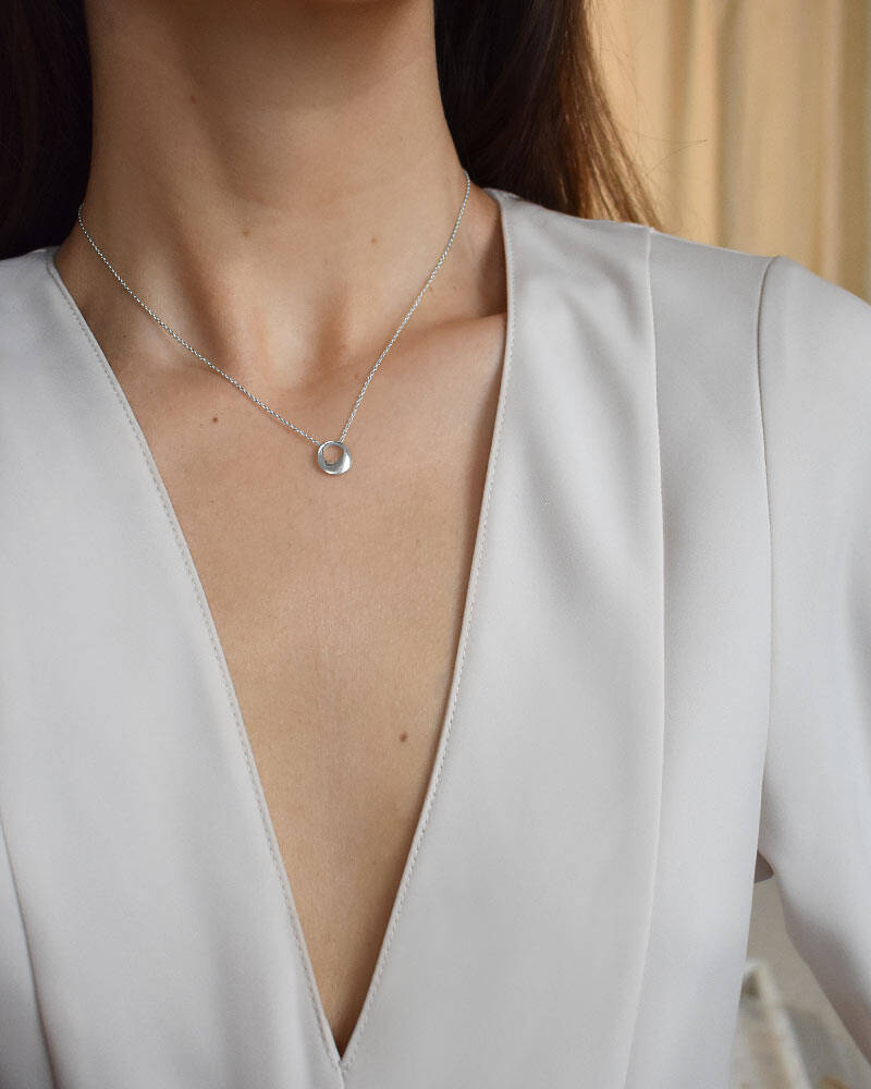 Orbit drop Halsketten Sølv