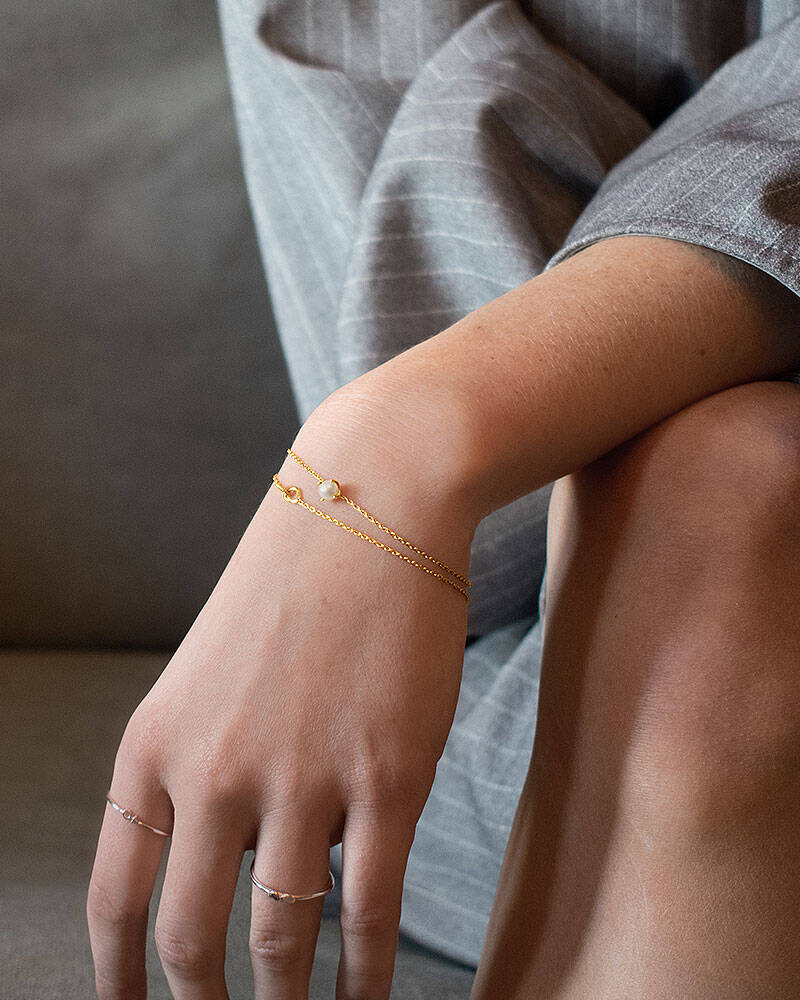 Petite Pearl Armbånd guld