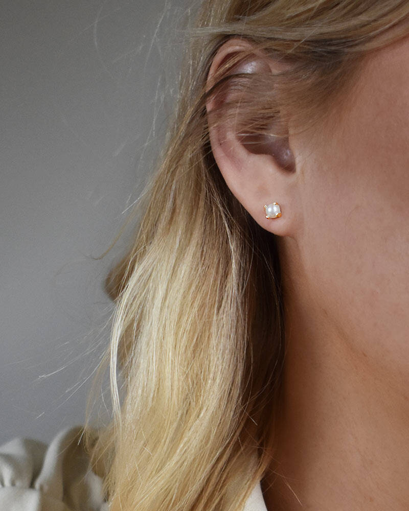 Petite Pearl Ørering guld