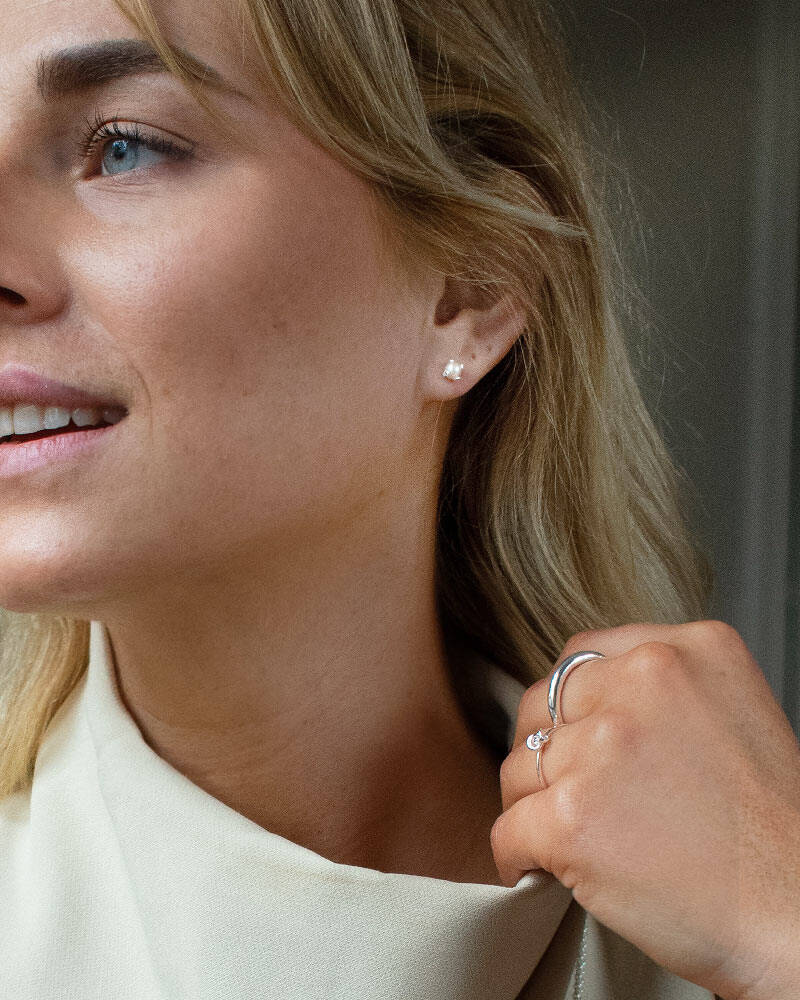 Petite Pearl Ørering Sølv