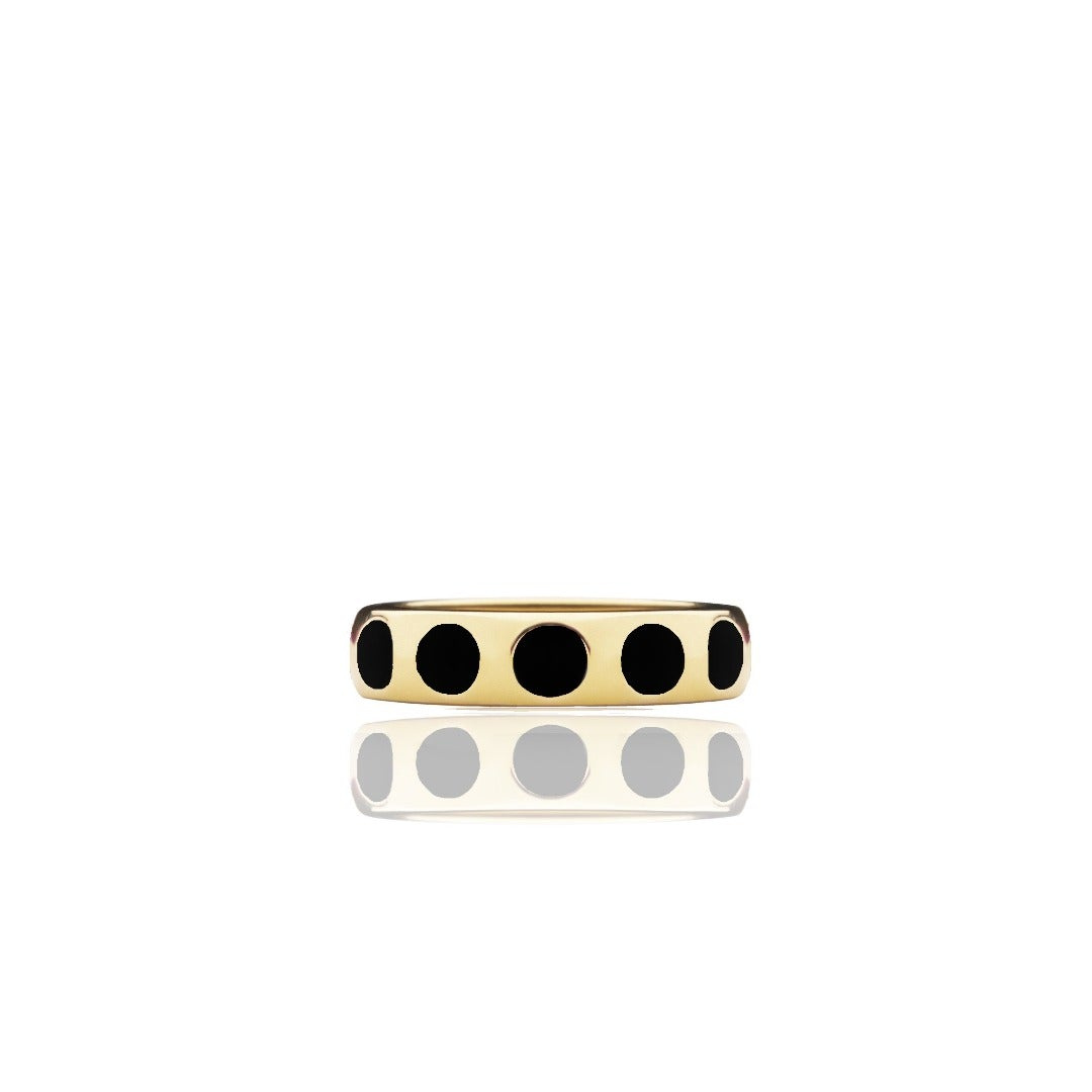 Dottie ring black gold