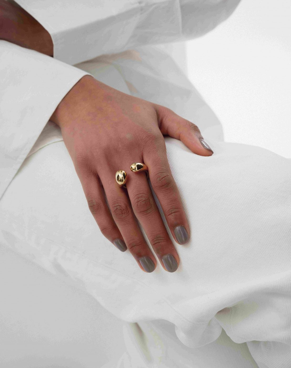 Bolded Drops Ring Gold