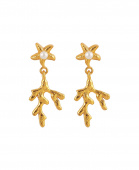 Mini Coral Leaf Earrings Gold