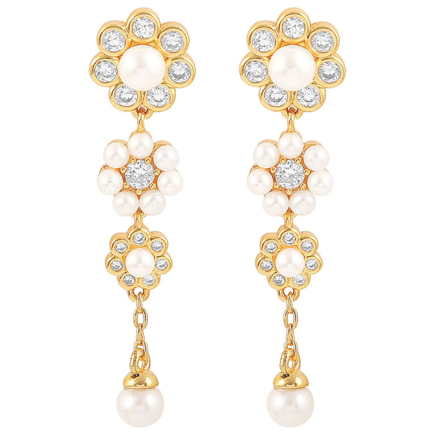 Aya tripple flower Øreringe Guld