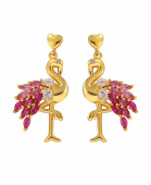 Pink Flamingo Earrings Gold Pink Flamingo Earrings Gold