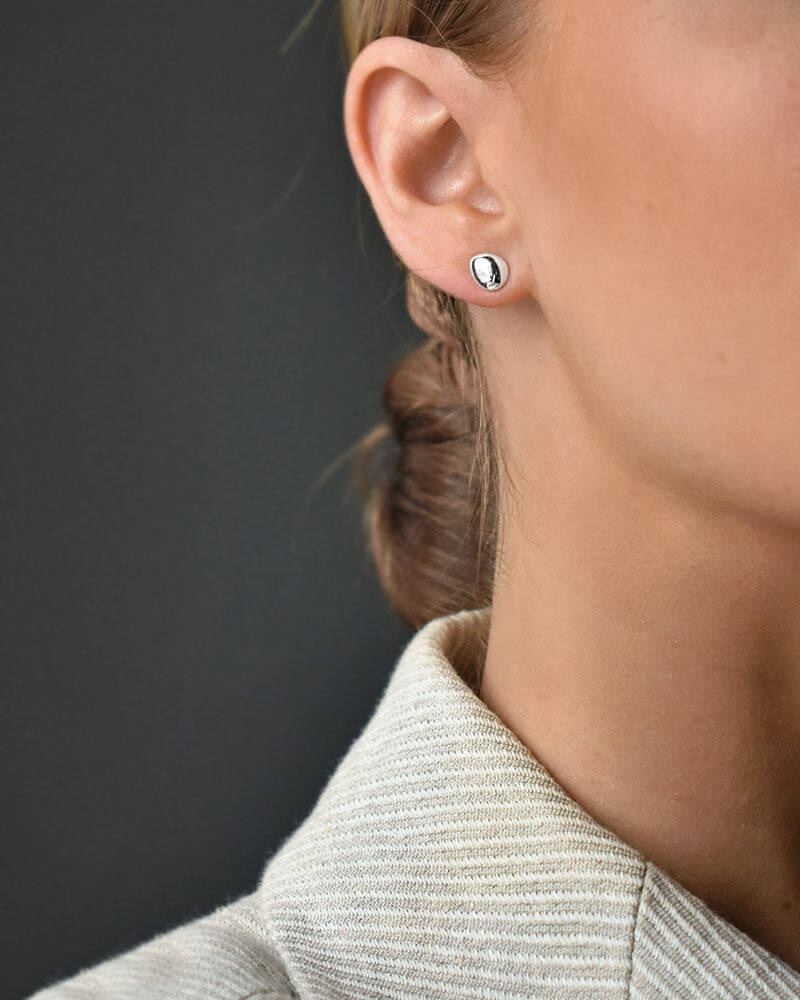 Stardust drop Ørering polished Sølv