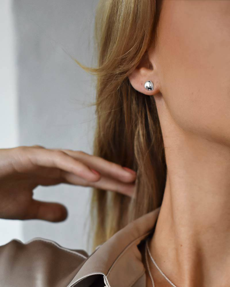 Stardust drop Ørering polished Sølv