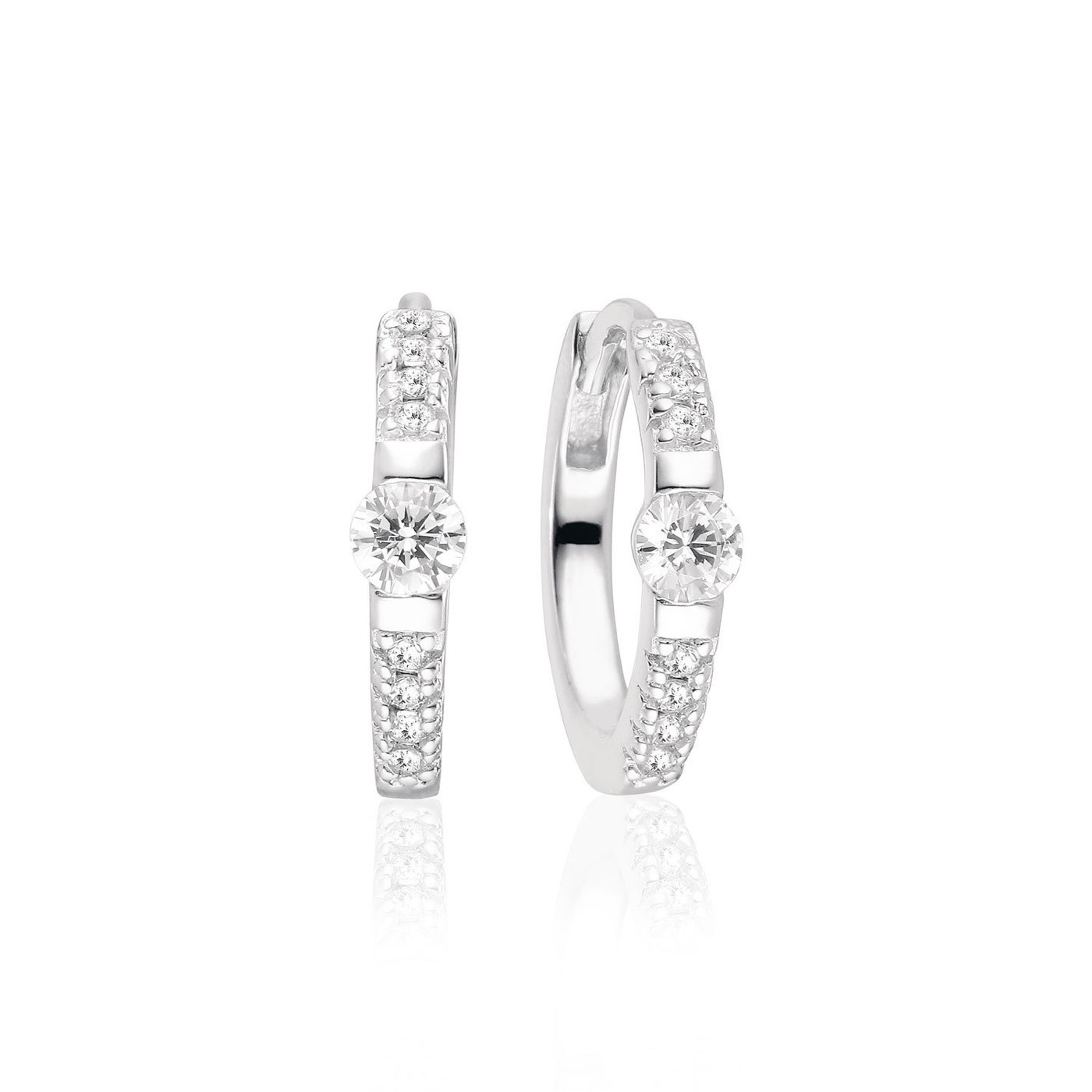 ELLERA UNO MEDIO EARring hvide Zirkoner (Sølv)