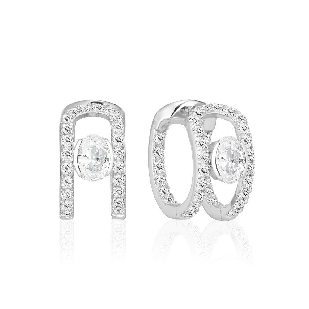 Ellisse Carezza Creolo - med vita zirkoner Ørering