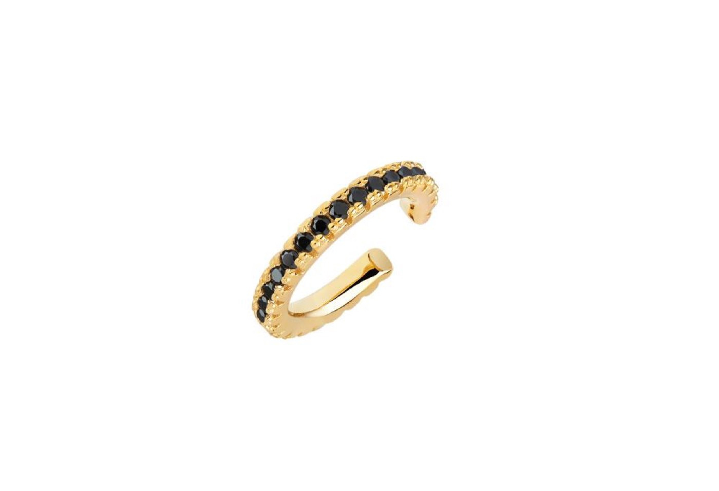 ELLERA PICCOLO EAR CUFF sorte Zirkoner (guld)