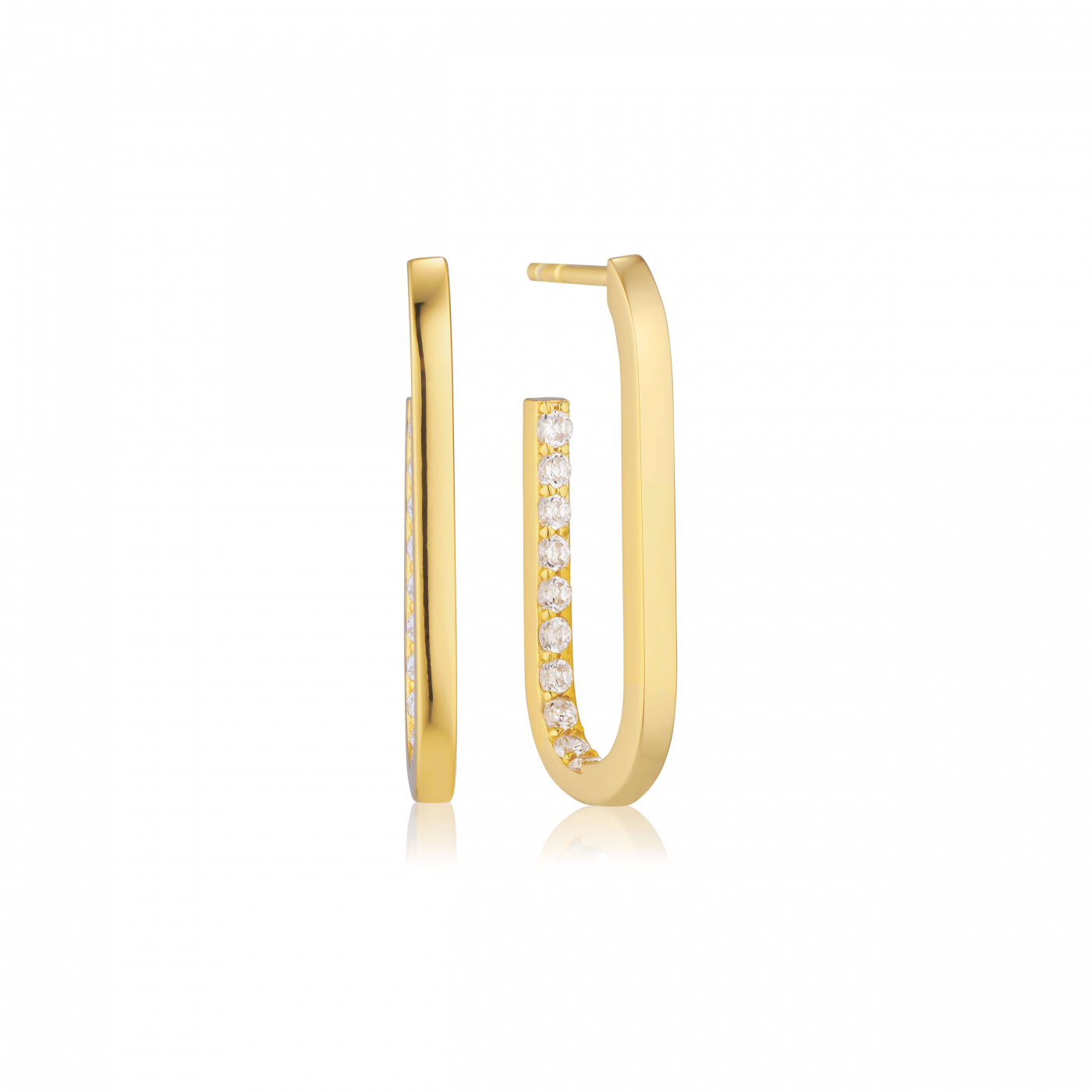 CAPIZZI MEDIO Øreringn Vita Zirkoner Guld