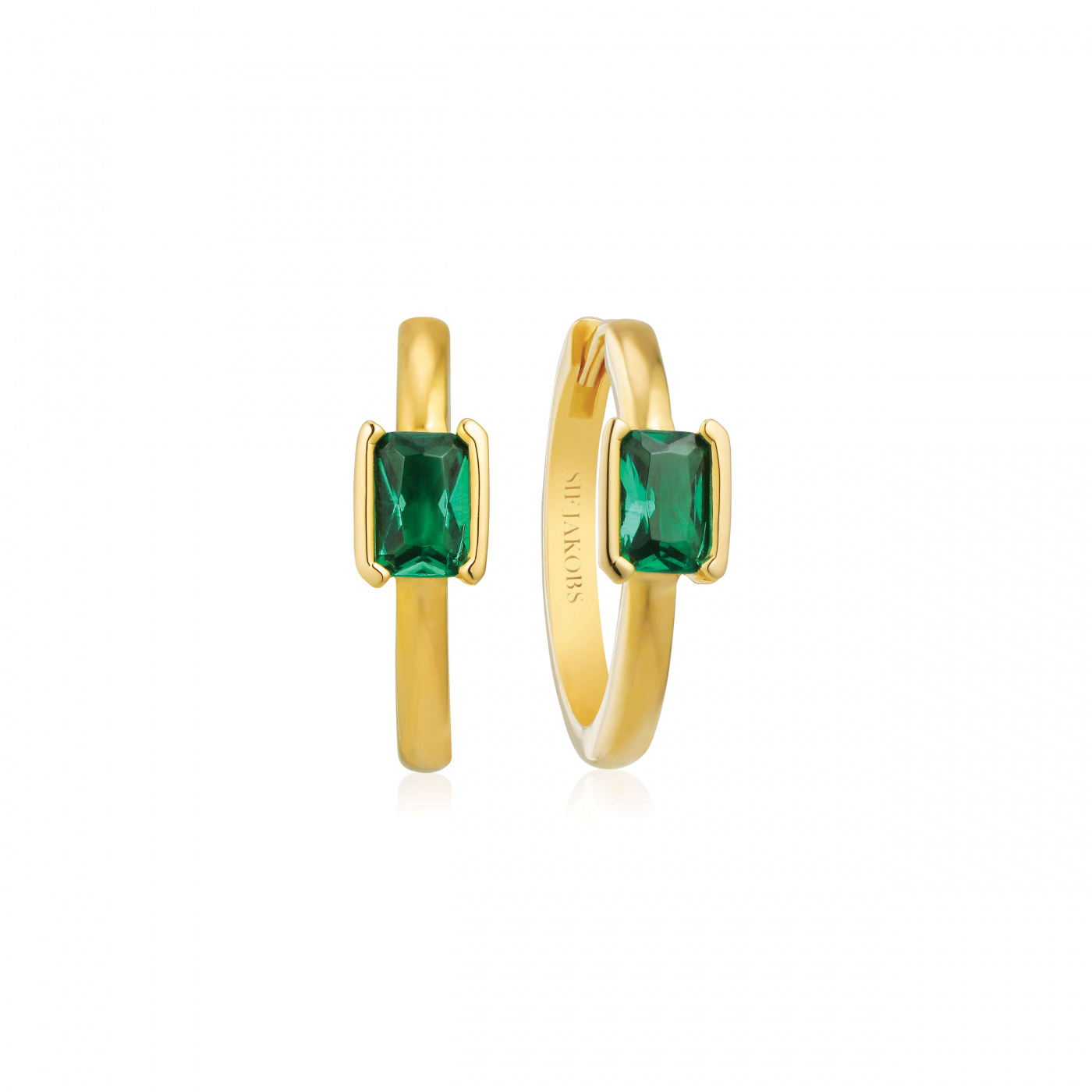 ROCCANOVA UNO Øreringn Grön zirkonia Guld
