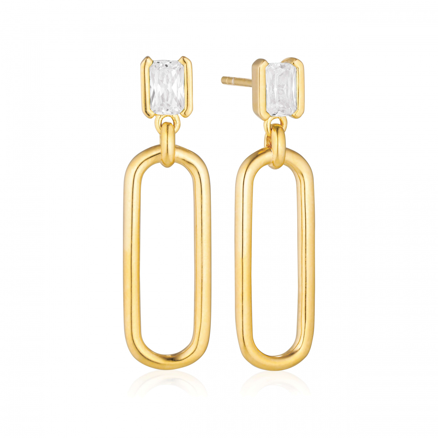 ROCCANOVA LUNGO Øreringn Vita Zirkoner Guld