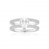 Ellisse Carezza Piccolo - med vita zirkoner Ring Ellisse Carezza Piccolo - med vita zirkoner Ring