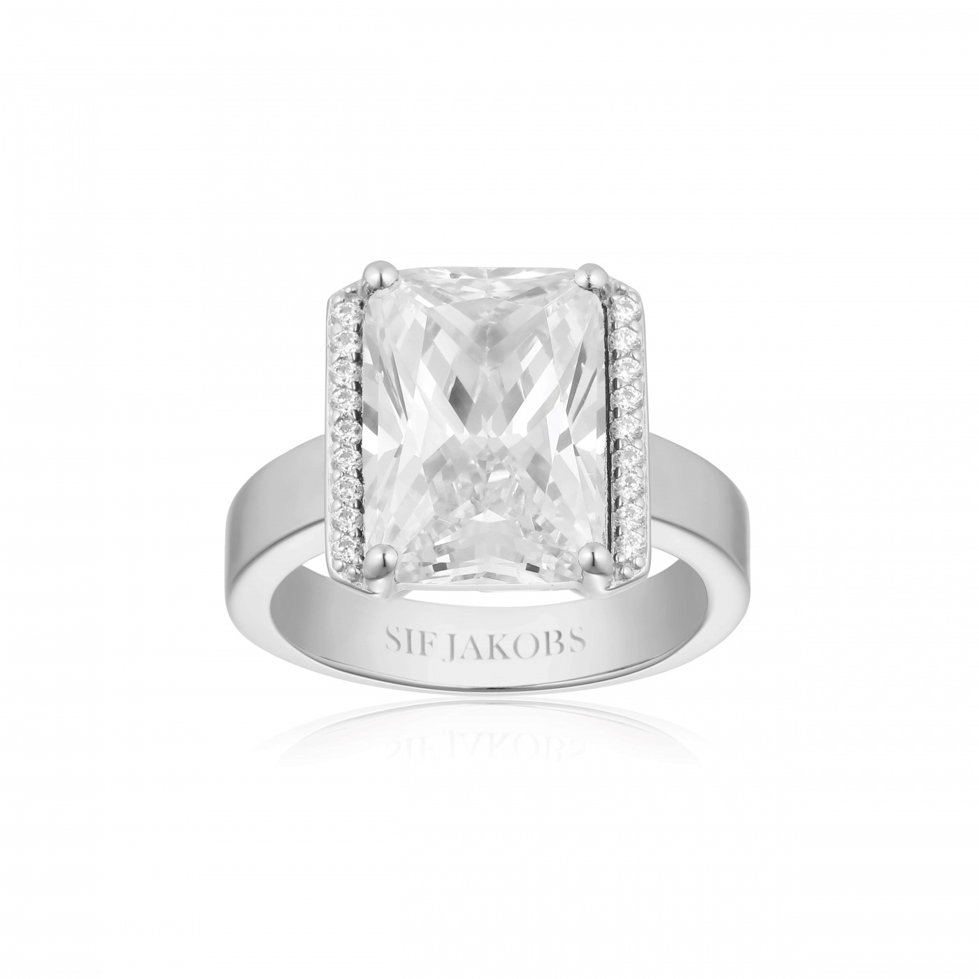 ROCCANOVA ALTRO GRANDE Ring Vita Zirkoner Sølv