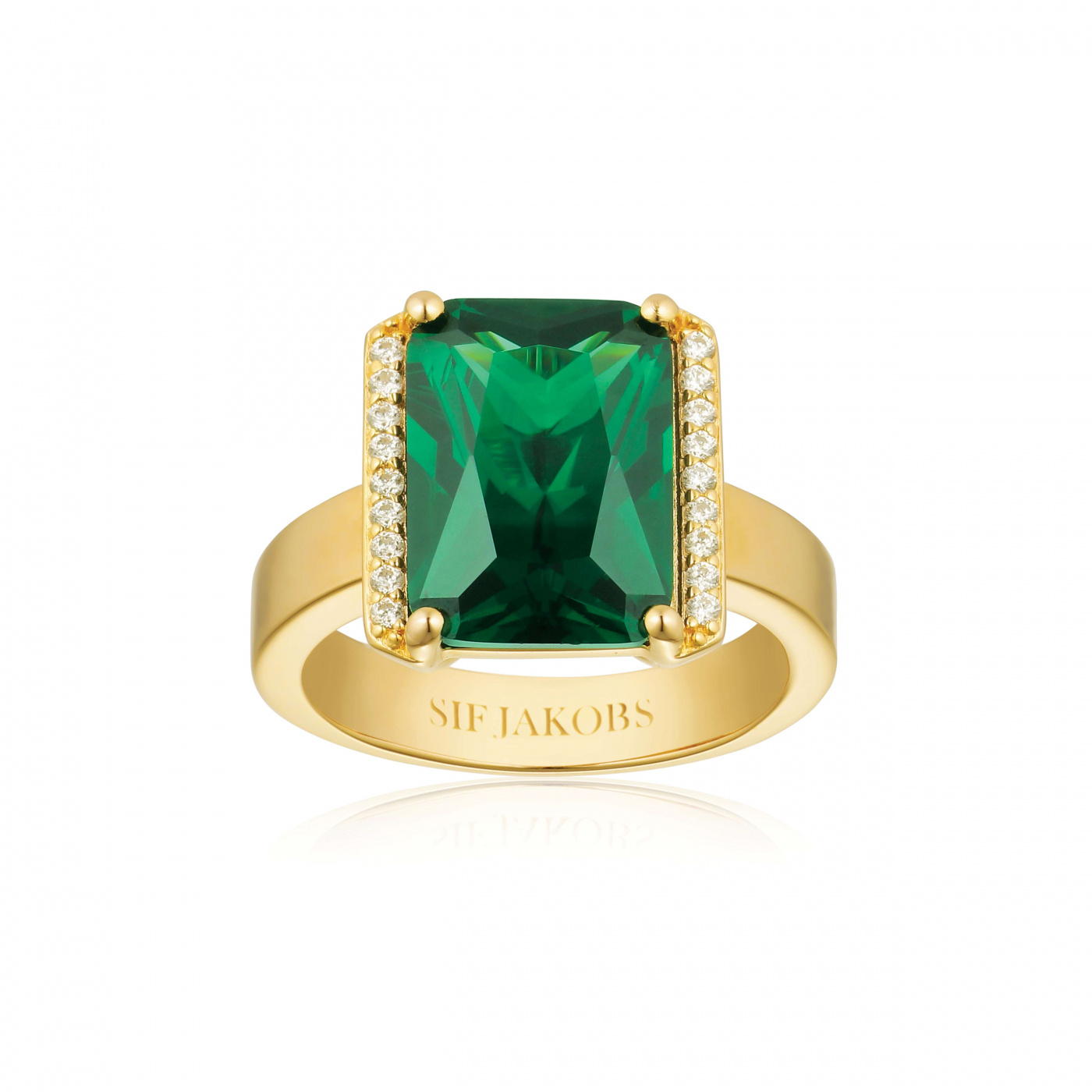 ROCCANOVA ALTRO GRANDE Ring Grön zirkonia Guld