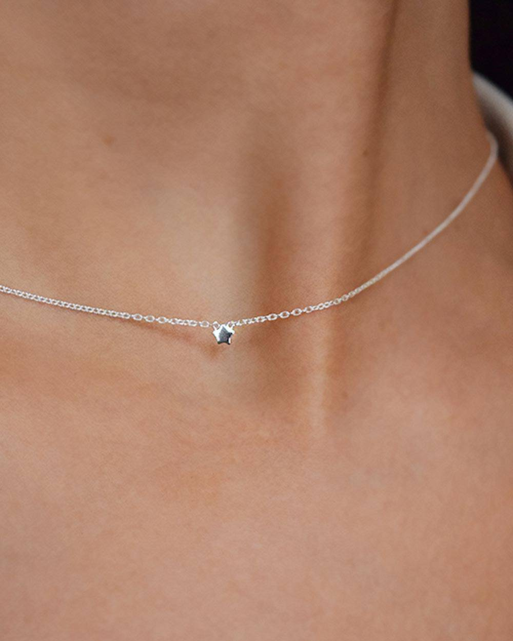 Stella Nova drop Halsketten Sølv