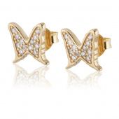 Petite papillion sparkling Earrings Gold