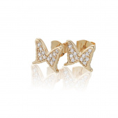 Petite papillion sparkling Earrings Gold