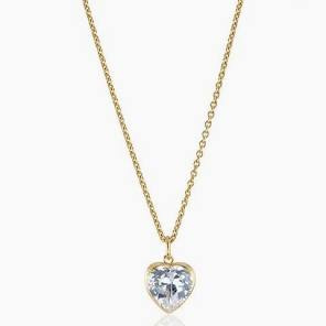 Crazy Diamond Heart Necklace Gold