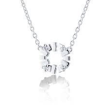 Bricks explosion mini Necklace  Silver